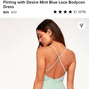 Mint Blue Lace Up Bodycon Dress
